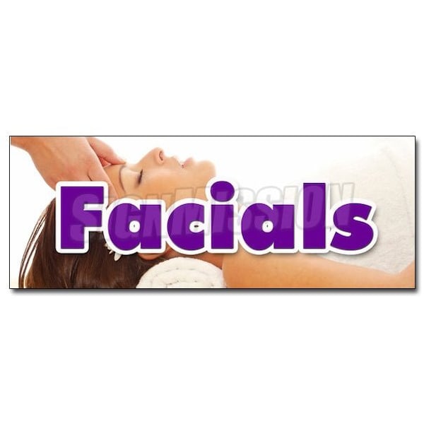 FACIALS DECAL sticker spa beauty shop massage manicure pedicure, D-36 Facials